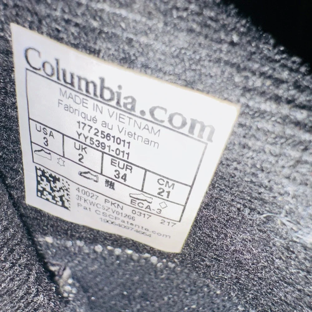 Columbia‎ Bugaboot Plus IV Snow Boots Kids Size 3 Grey Blue Waterproof Omni-Heat